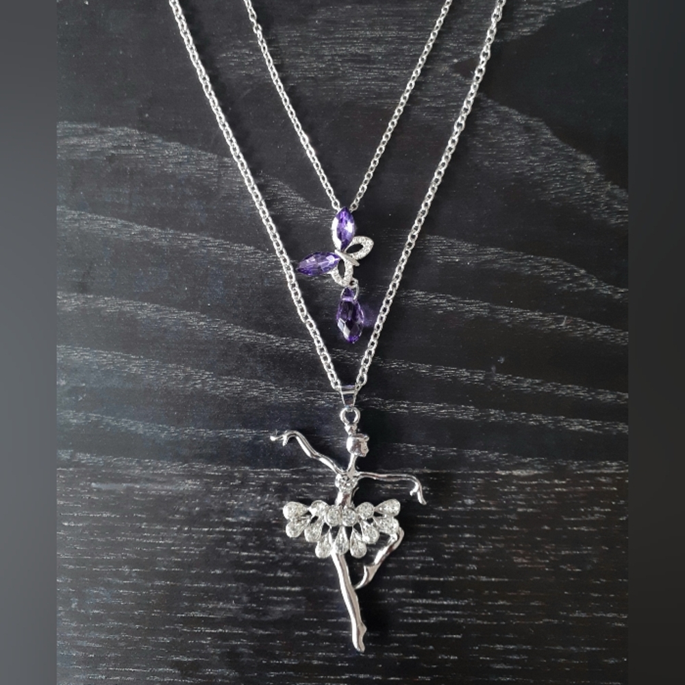 3/$20! Ballerina diamond pendant necklace - Picture 4 of 12